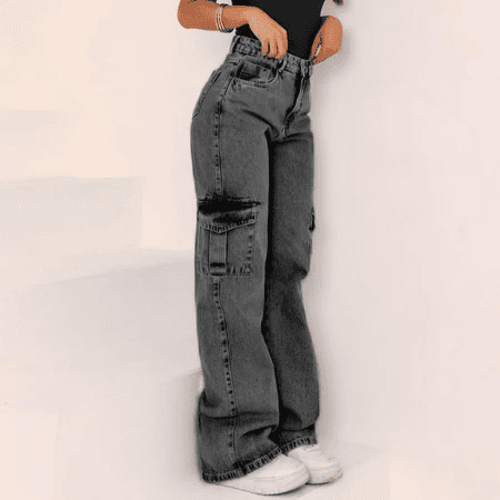 calça jeans feminina wide leg marmorizada cintura alta premium pantalona boca larga calça jeans feminina wide leg marmorizada cintura alta premium pantalona boca larga