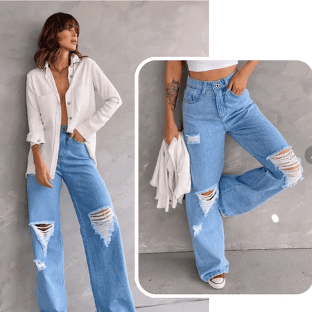 calça jeans feminina wide leg marmorizada cintura alta premium pantalona boca larga calça jeans feminina wide leg marmorizada cintura alta premium pantalona boca larga