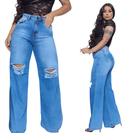calça jeans feminina wide leg marmorizada cintura alta premium pantalona boca larga calça jeans feminina wide leg marmorizada cintura alta premium pantalona boca larga