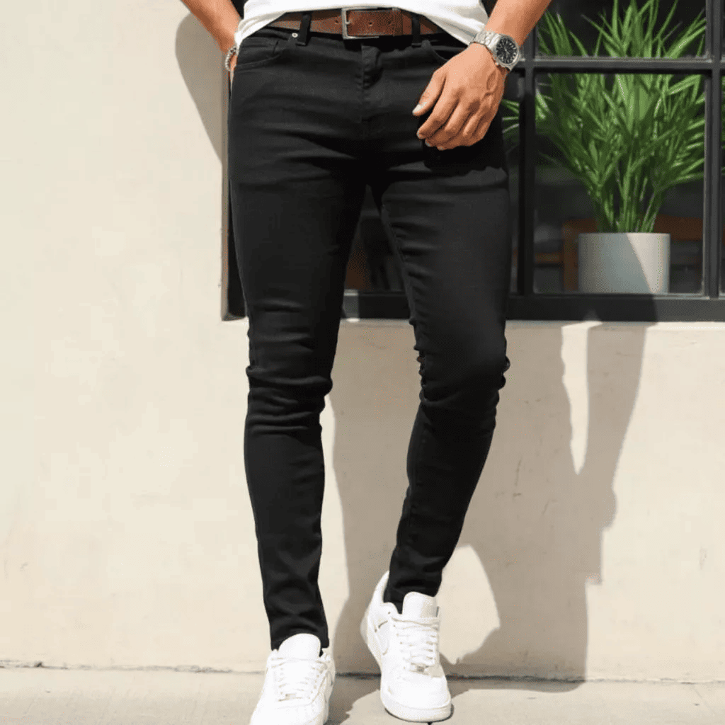 calça jeans masculina slim com elastano premium confortável e moderna calça jeans masculina slim com elastano premium confortável e moderna