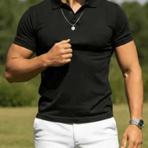 camisa polo masculina lisa em algodão piquet confortável casual premium