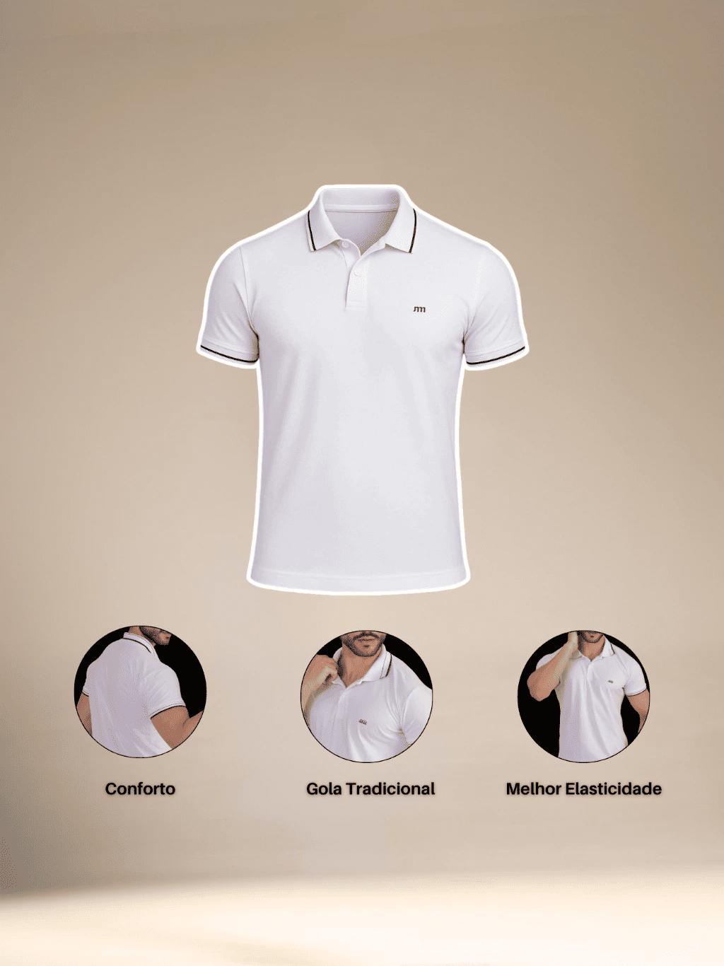 camisa polo masculina lisa em algodão piquet confortável casual premium camisa polo masculina lisa em algodão piquet confortável casual premium