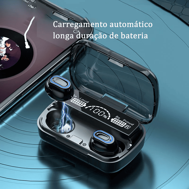 fone de ouvido bluetooth m10 tws 5.1 com display led touch redução de ruído fone de ouvido bluetooth m10 tws 5.1 com display led touch redução de ruído