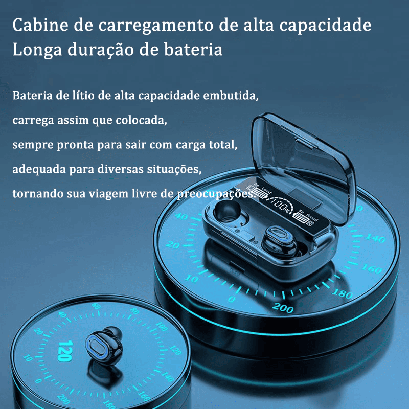 fone de ouvido bluetooth m10 tws 5.1 com display led touch redução de ruído fone de ouvido bluetooth m10 tws 5.1 com display led touch redução de ruído