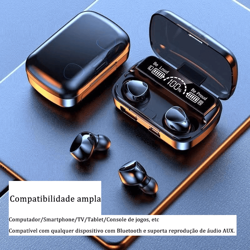 fone de ouvido bluetooth m10 tws 5.1 com display led touch redução de ruído fone de ouvido bluetooth m10 tws 5.1 com display led touch redução de ruído