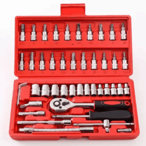 jogo de chaves catraca reversível com 46 peças kit completo