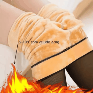 meia calça térmica peluciada translúcida feminina super elástica com pé efeito transparente