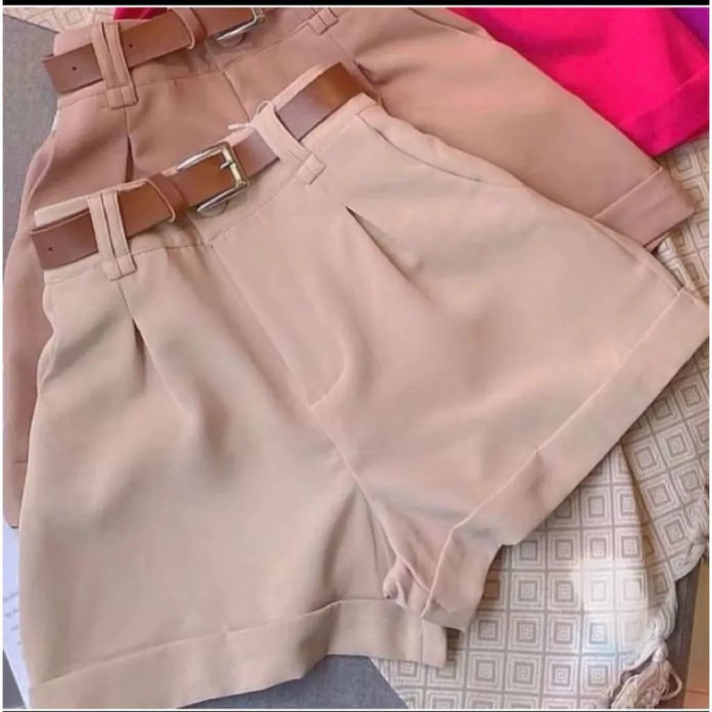 short alfaiataria feminino cintura alta com cinto e bolsos elegante casual short alfaiataria feminino cintura alta com cinto e bolsos elegante casual