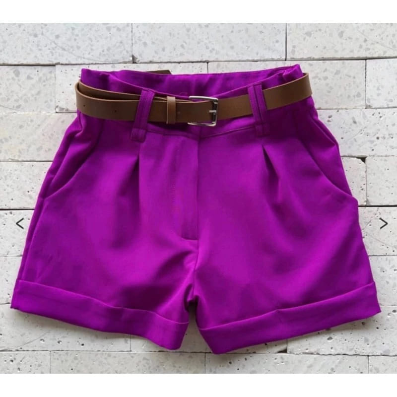 short alfaiataria feminino social cintura alta com cinto regulável elegante premium short alfaiataria feminino social cintura alta com cinto regulável elegante premium