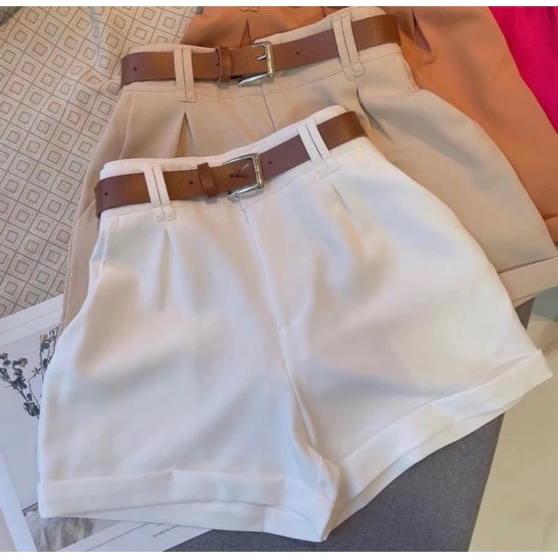 short alfaiataria feminino social cintura alta com cinto regulável elegante premium short alfaiataria feminino social cintura alta com cinto regulável elegante premium