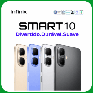 smartphone infinix smart 10 4g dual sim 64gb/128gb tela 6,67" câmera 8mp