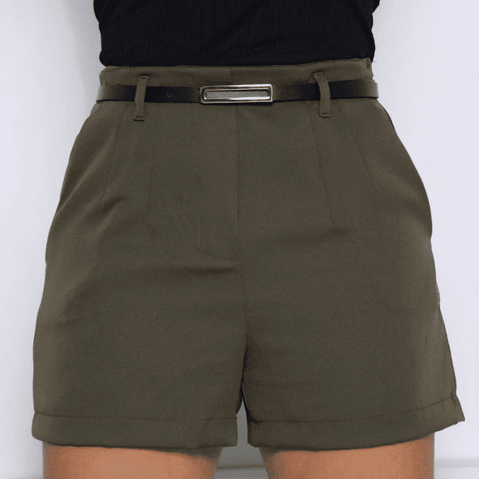 short alfaiataria feminino cintura alta com zíper lateral elegante e confortável short alfaiataria feminino cintura alta com zíper lateral elegante e confortável