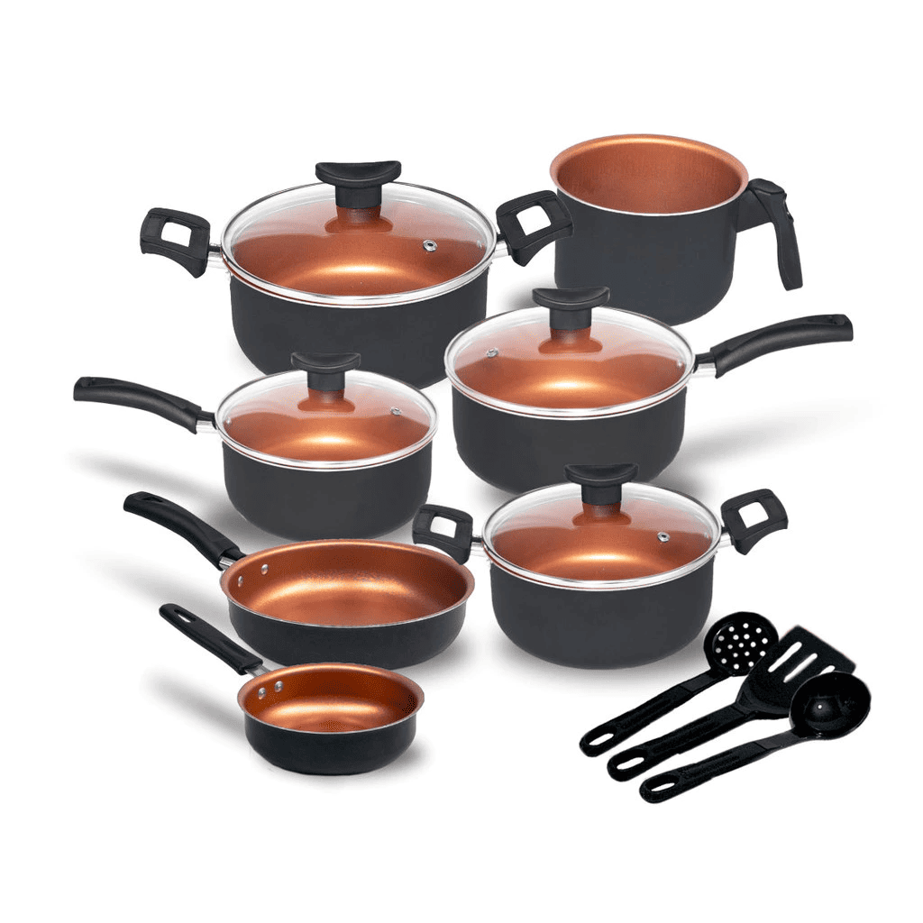 jogo de panelas antiaderente 10 peças com utensílios de cozinha e tampas de vidro jogo de panelas antiaderente 10 peças com utensílios de cozinha e tampas de vidro
