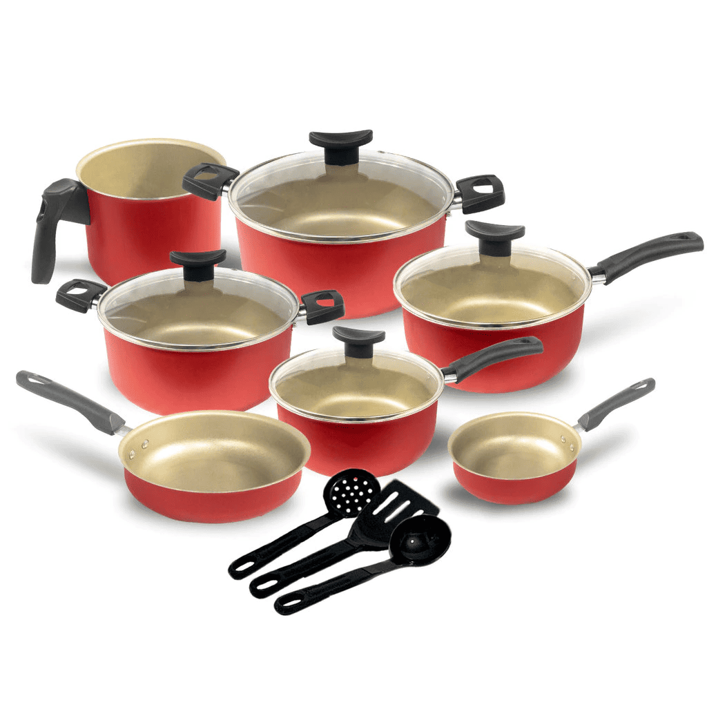 jogo de panelas antiaderente 10 peças com utensílios de cozinha e tampas de vidro jogo de panelas antiaderente 10 peças com utensílios de cozinha e tampas de vidro