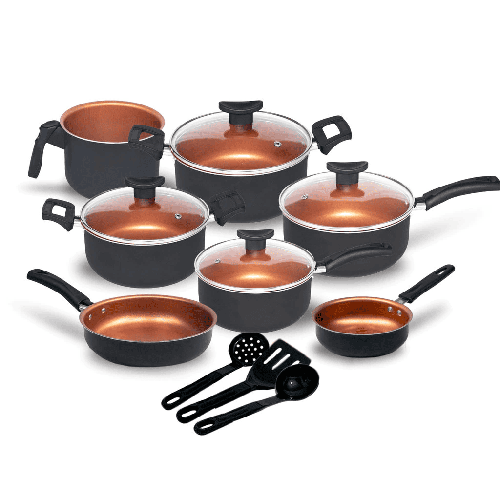 jogo de panelas antiaderente 10 peças com utensílios de cozinha e tampas de vidro jogo de panelas antiaderente 10 peças com utensílios de cozinha e tampas de vidro